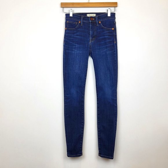 Madewell Denim - Madewell 9" inch High Rise Skinny Dark Blue Denim Jeans, Size 24, GUC